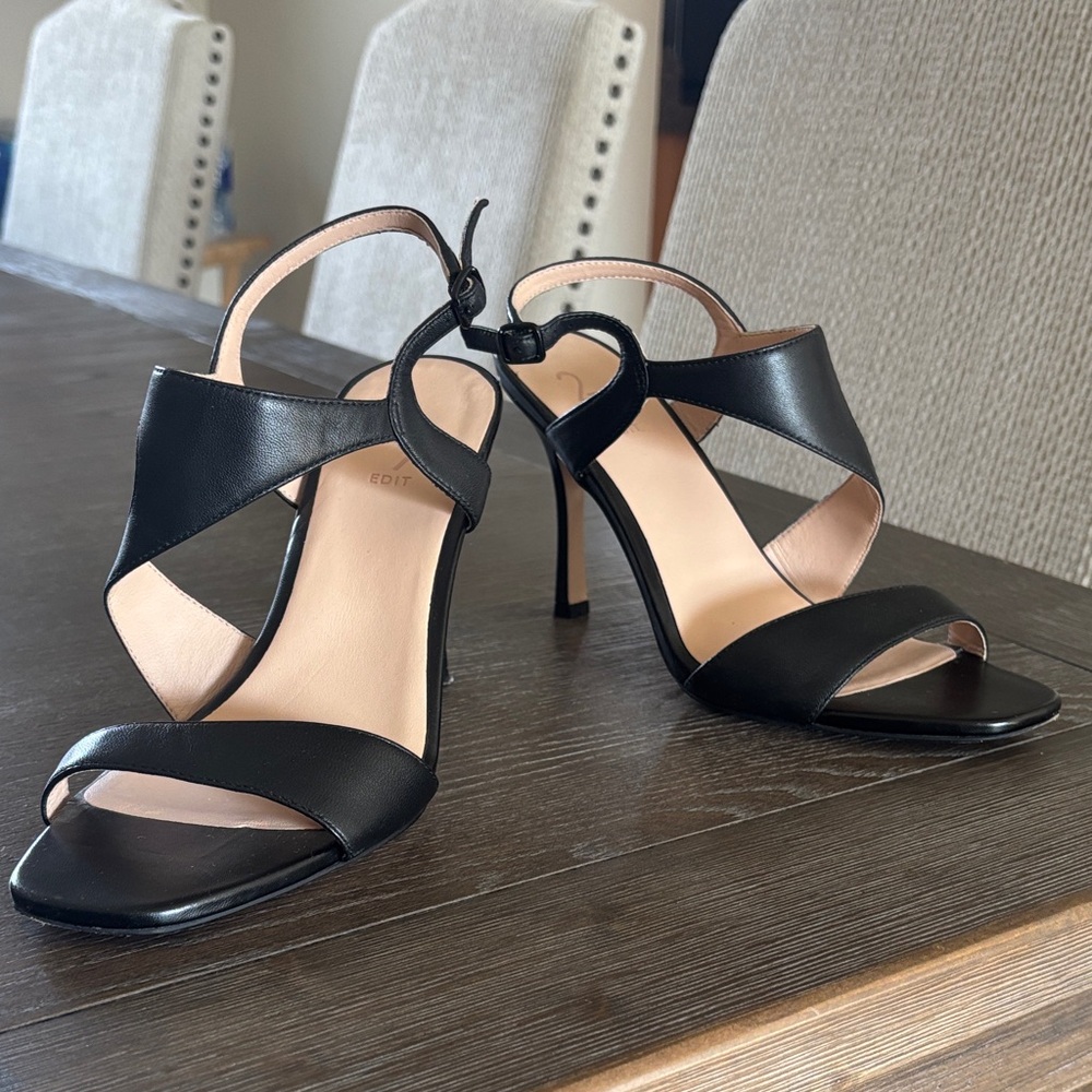 27 EDIT “Lanie” Black Strappy Heels